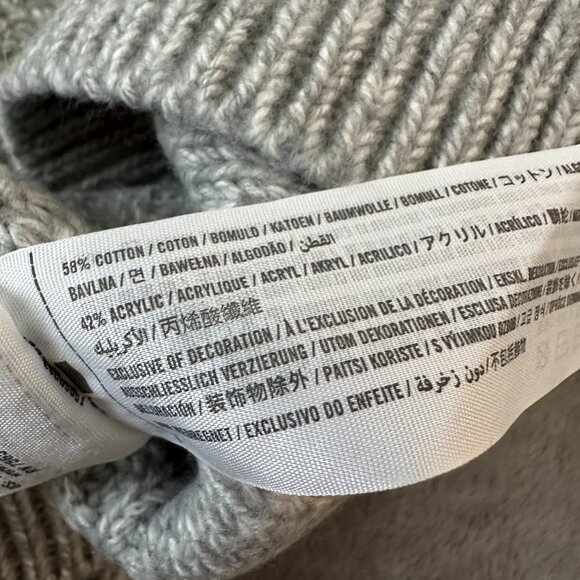 Abercrombie & Fitch Gray Cable Knit Sweater Women's SMALL Mock Neck - Picture 7 of 7